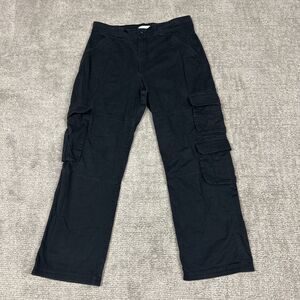Abercrombie & Fitch Pants Womens 32 14 Black Cargo Pockets Y2K